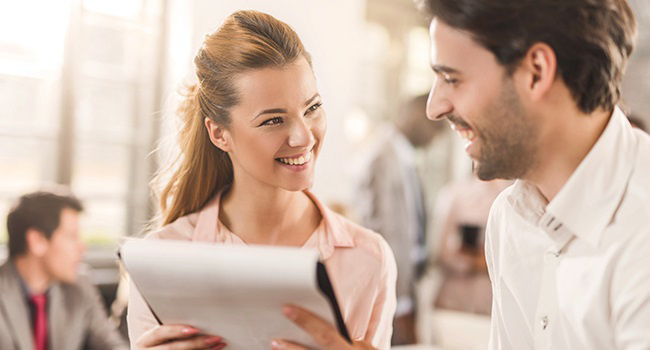 couple reviewing a list