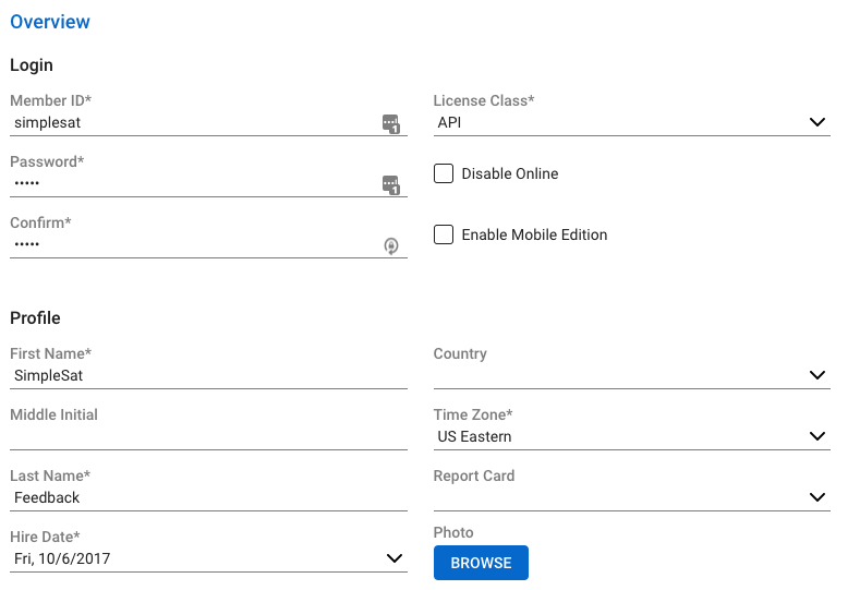 Overview API Member